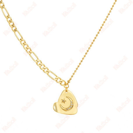 gold necklace simple style copper